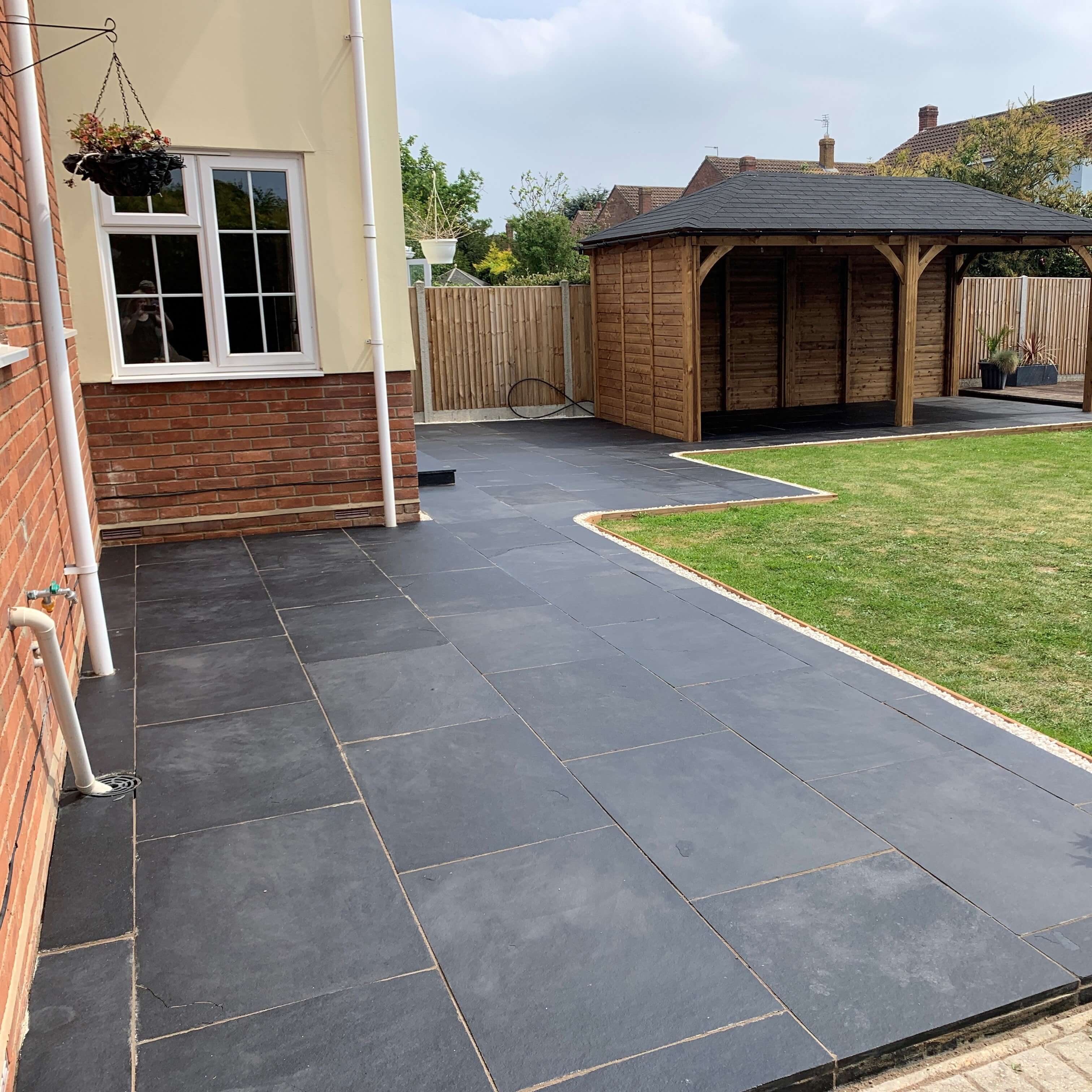 Black Limestone Paving Slabs 900 x 600 Bluesky Stone
