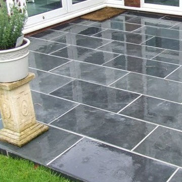 Black Slate Paving Tiles 800 x 400, customer project wet 