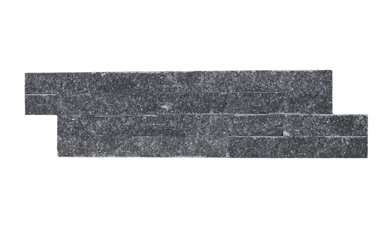 Split Face Tiles | Crystal Black Cladding | 360 x 100mm | Z Shape | Delivered