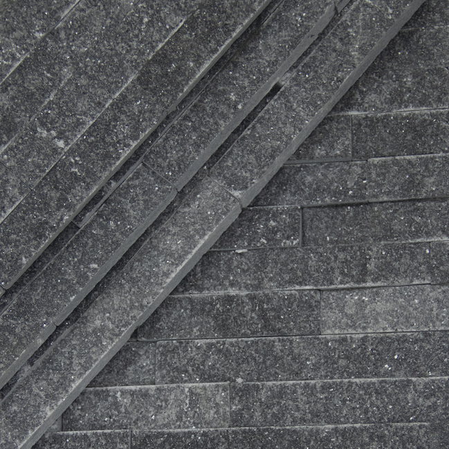 Split Face Tiles | Crystal Black Cladding | 360 x 100mm | Z Shape | Delivered