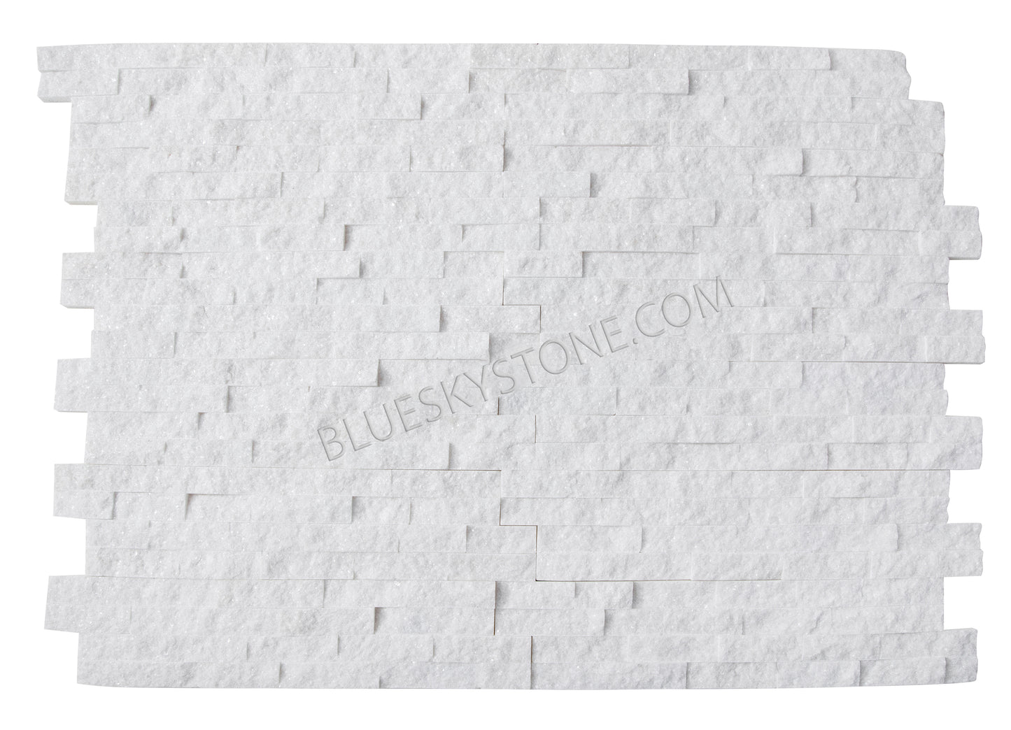 Split Face Tiles | Crystal White Cladding | 360 x 100mm | Z Shape | Delivered