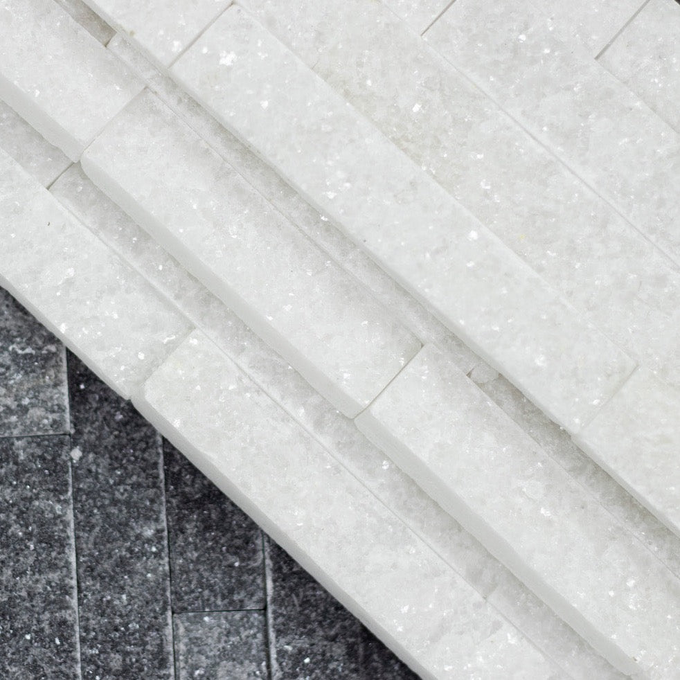 Crystal White Split Face Z shape by Bluesky Stone