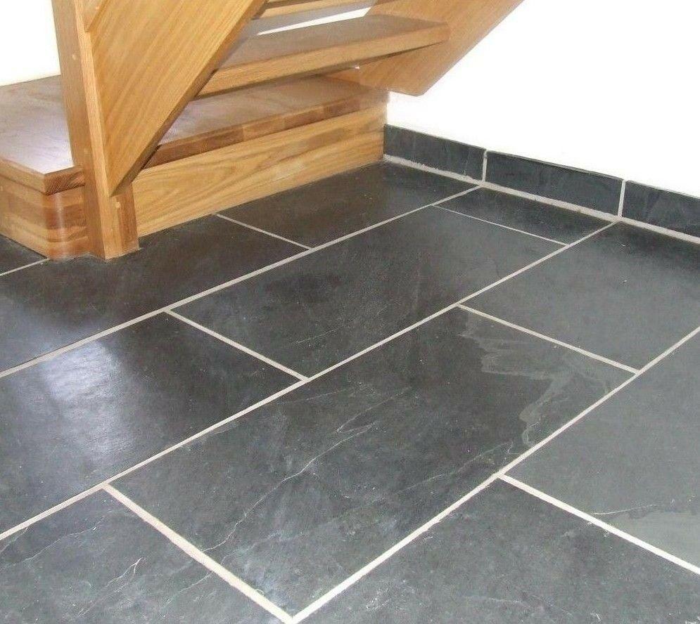 Brazilian Black Slate Tiles Hallway