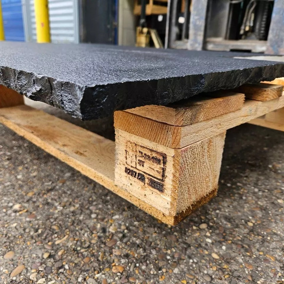 Black Limestone Paving Slabs Hand-cut Edge | 900 x 600 x 22 mm | Collection Milton Keynes