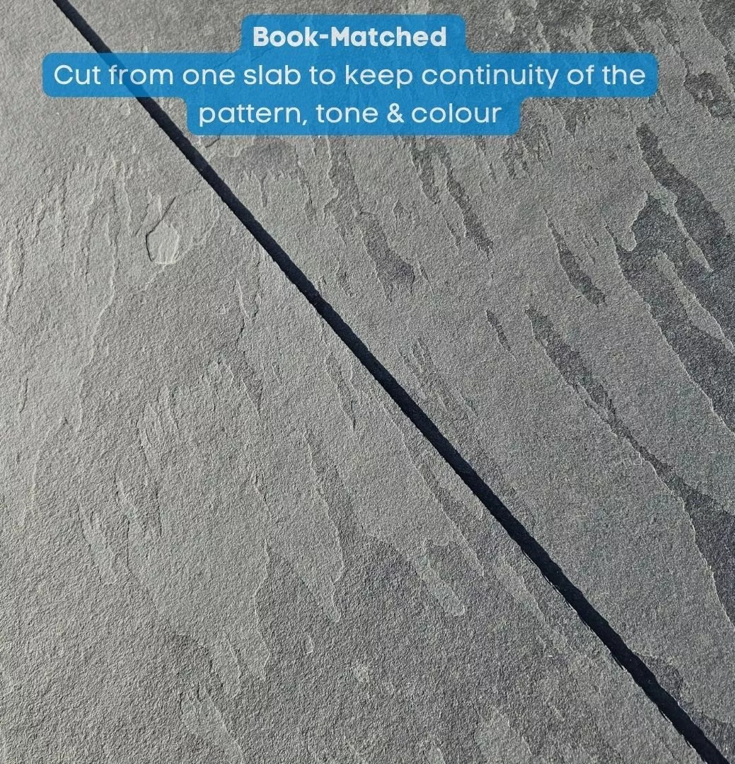 Slate Hearths for Wood burners and fireplaces | Natural Riven Surface - 20mm | Collect Colchester