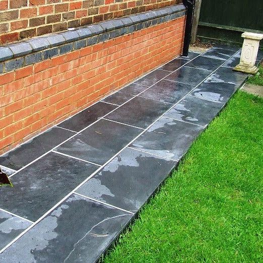 Black Slate Paving Tiles 800 x 400, customer project wet  path