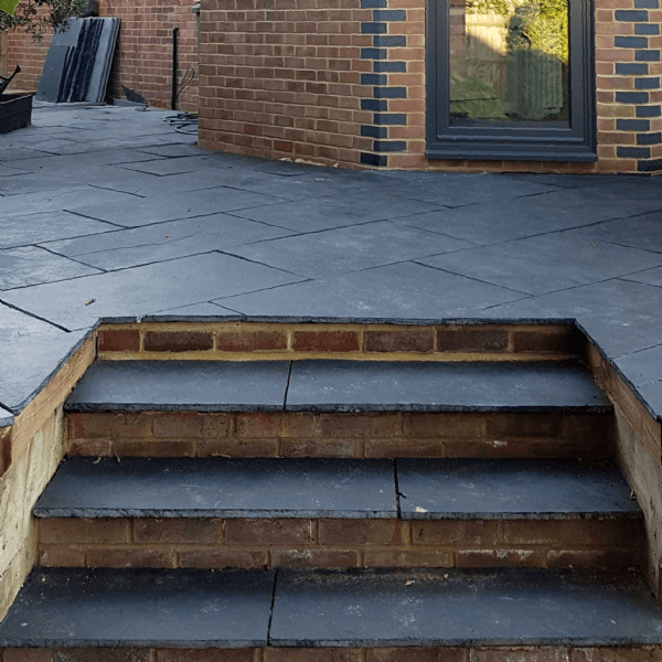 Black Limestone Paving Slabs | 900 x 600 x 22 mm | Collection Colchester, £28.88/m2