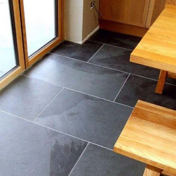 Black Slate Floor Tiles | 800 x 400 x 10 mm | Collection Colchester, £28.85/m2