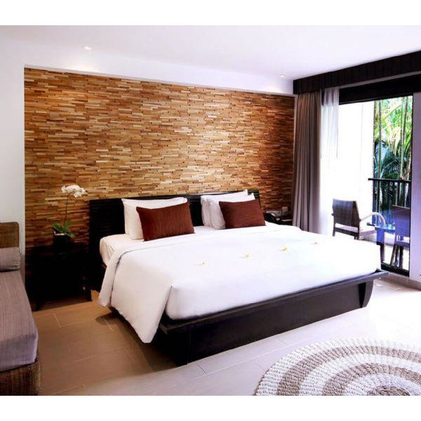 Split Face Wood Tile | Brick Model - Bedroom project | Bluesky Stone