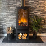 Full crate of black limestone hearth slabs, 20mm, rustic hand-cut edges. Stocked at our Colchester depot.