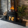 Black Limestone Hearth Slab | 1200×380×20mm — Hand-Cut Edge