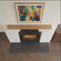 Black Limestone Hearth Slab | 1200×380×20mm — Hand-Cut Edge