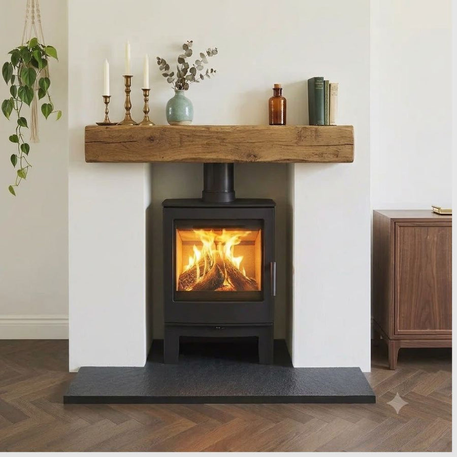 Black limestone hearth slab, 1200x380x20mm, precision sawn edges. Calibrated for standard installations with a natural riven surface (credit card test passed). Dispatched from Milton Keynes for UK delivery.