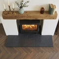 Black Limestone Hearth Slab | 900×600×20mm — Sawn Edge