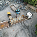 Crates of Brazilian slate loaded for container-direct shipping