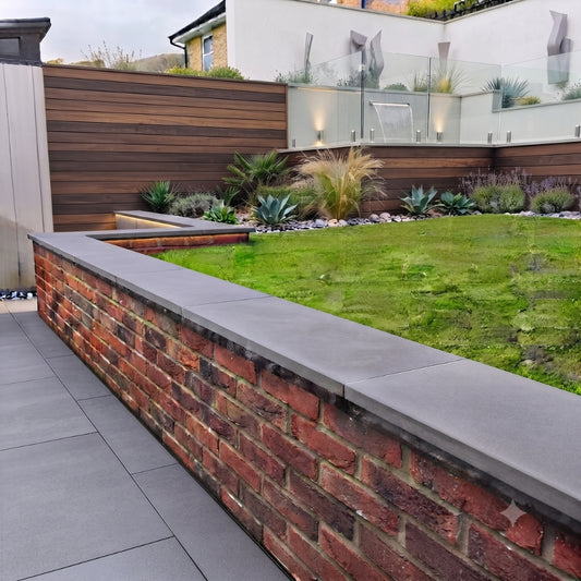 Dove Grey limestone coping slab, 800x250x20mm, precision sawn edges. Calibrated for standard installations with a natural riven surface (credit card test passed). Dispatched from Milton Keynes for UK delivery.