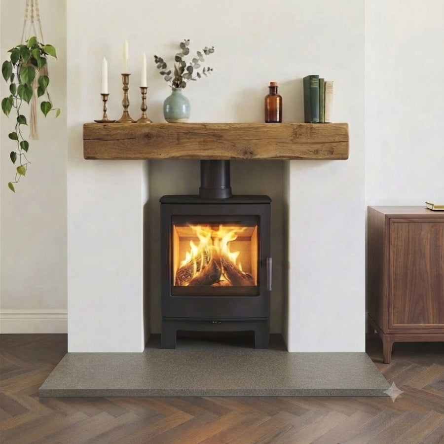 Grey limestone hearth slab, 900x600x20mm, precision sawn edges. Calibrated for standard installations with a natural riven surface (credit card test passed). Dispatched from Milton Keynes for UK delivery.