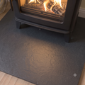 Durable black slate hearth stone slab surface finish for fireplace stoves