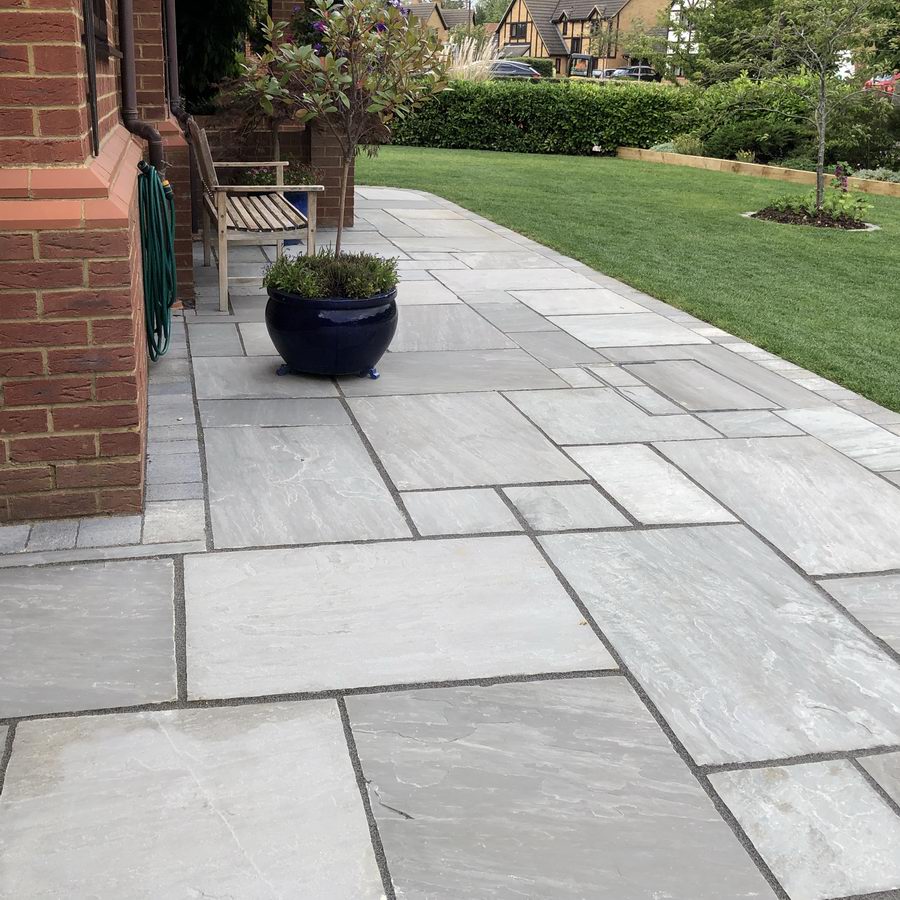 Kandla Grey Sandstone Mixed Patio Pack - Customer Project by Bluesky Stone
