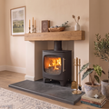 Premium grade slate hearth stone slab for wood stove fireplace installation UK