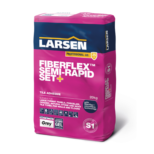 Larsen Pro Flexible Fiberflex Semi-Rapid Set+ Grey 20kg