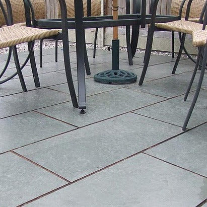 Grey Slate Paving tiles 800 x400 / Bluesky Stone / project Milton Keynes