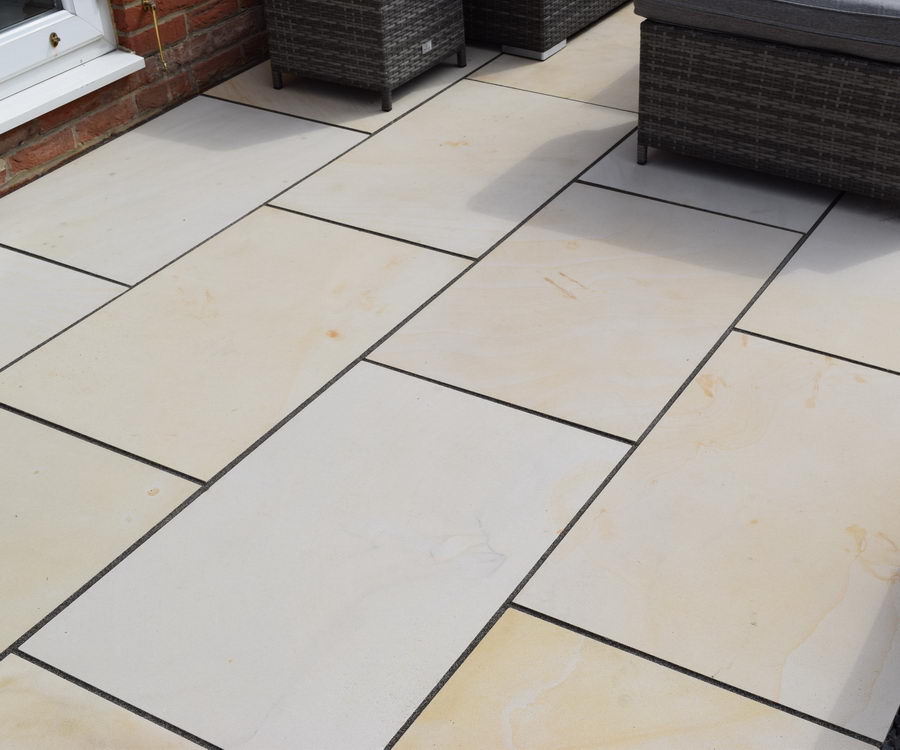 Mint Fossil Sandstone Paving, Smooth Honed & Sawn 900 x 600 | As low as £26.22/m2