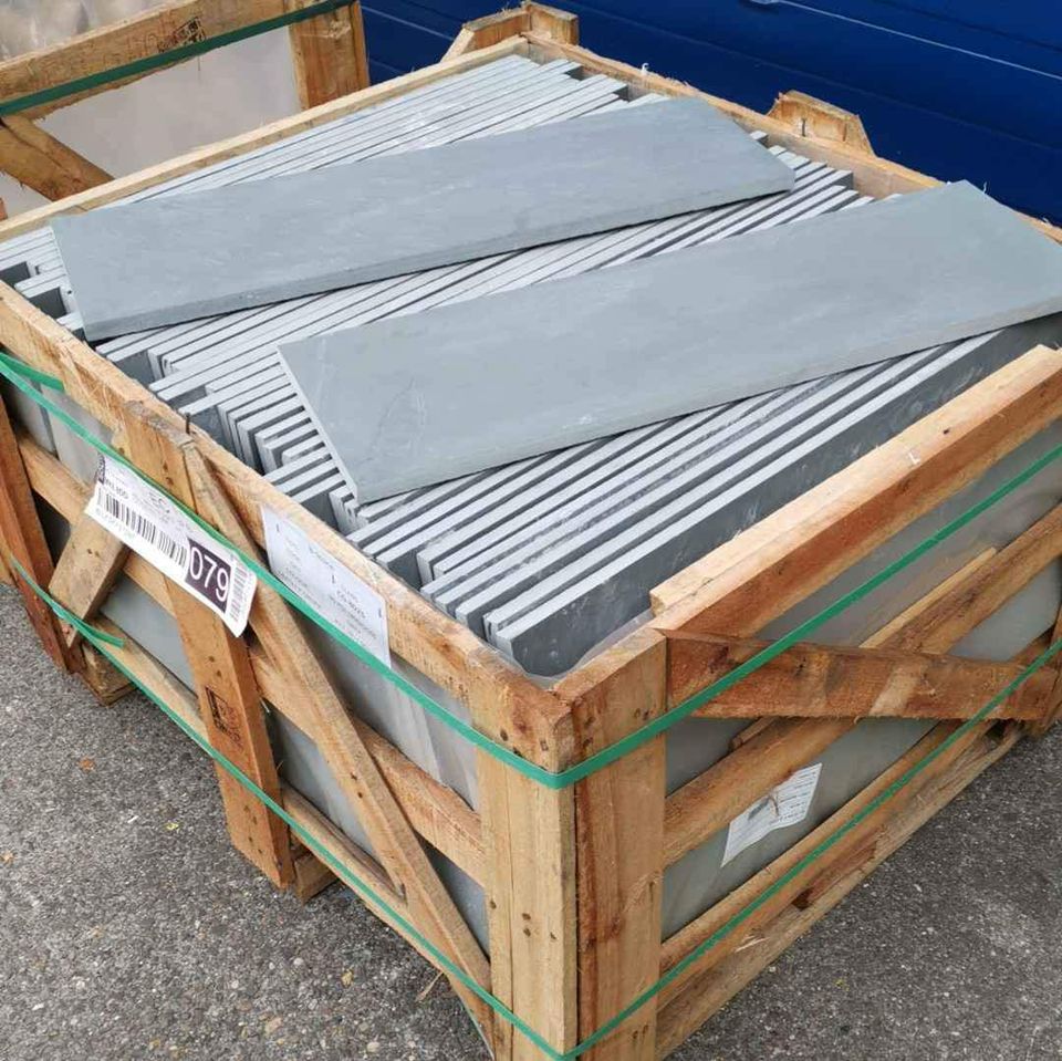 Grey Slate Paving Patio Coping & Pond Slabs 800 x 250 x 20 mm | As low as £32.92/m2 | Delivered