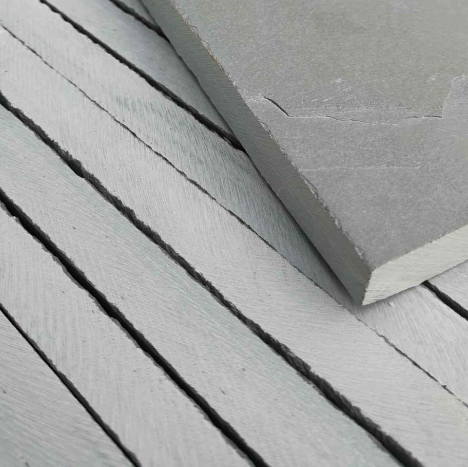 Grey Slate Paving Patio Coping & Pond Slabs 800 x 250 x 20 mm | As low as £32.92/m2 | Delivered