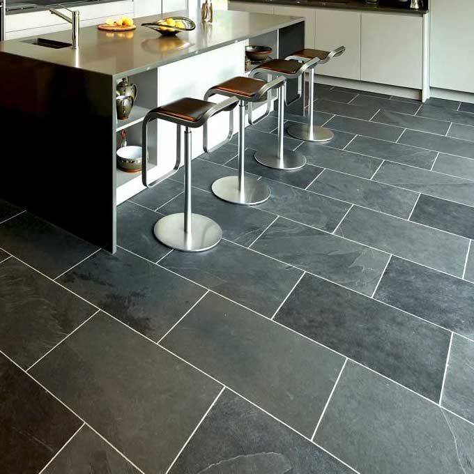 Brazilian Black Slate Tiles  Kitchen