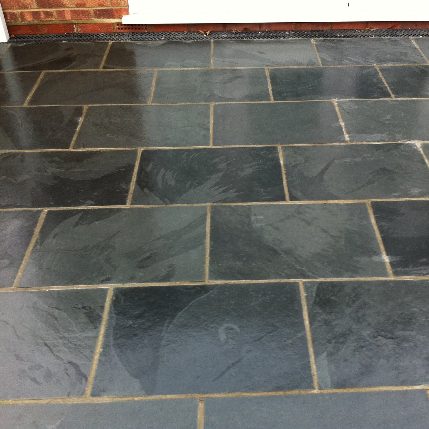 Black Slate Paving Tiles 600 x 400, customer project wet 